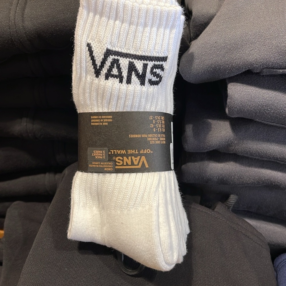 Vans Sacks 3 pairs set CREW VANS.
"OFF THE WALL" White/Black 
NWT - Picture 12 of 16